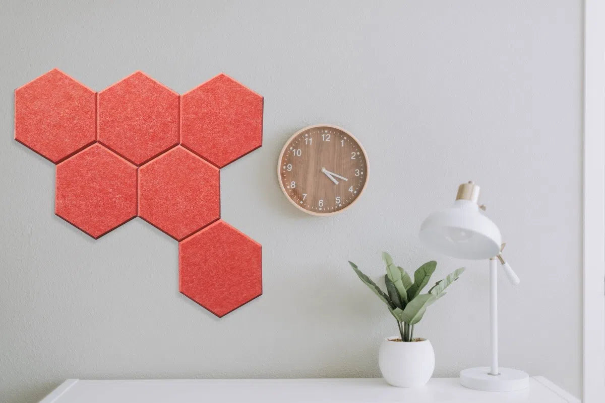 HEXA Felt 3D Panel - ORANGE 3pcs. - DecorMania.eu