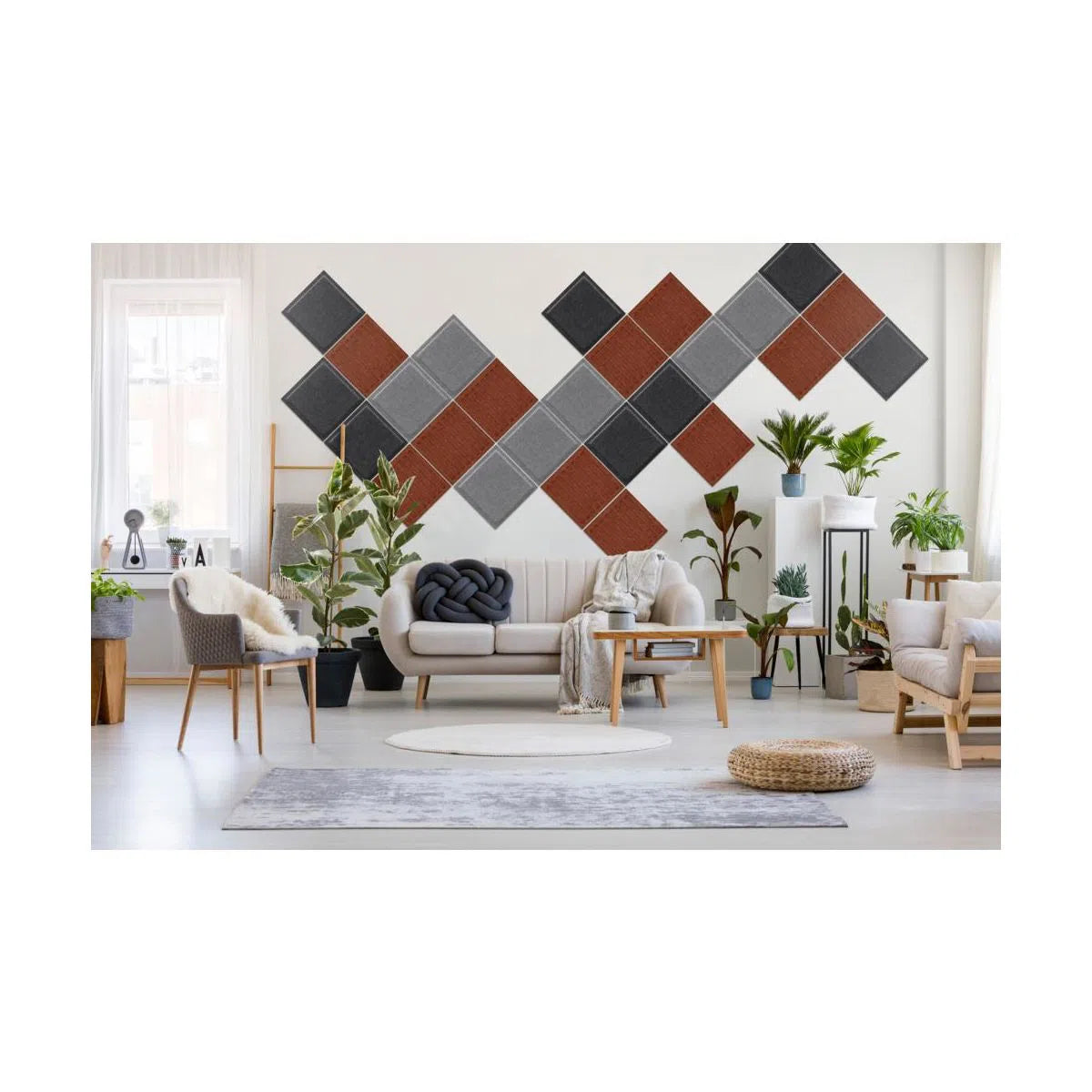 SQUARE RIFT Felt Panel - RUSTY - DecorMania.eu